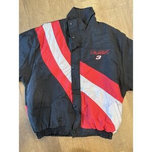 Vintage Dale Earnhardt Puffer Jacket Large 3 Winston Windbreaker Quilted